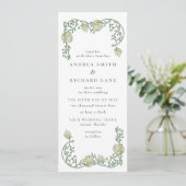 Romantic Garden Floral Wedding Invitation Kaart (Staand voorkant)