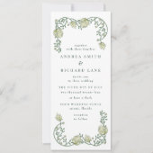 Romantic Garden Floral Wedding Invitation Kaart (Voorkant)
