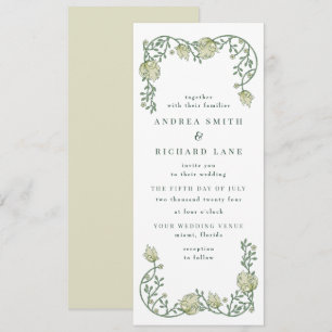 Romantic Garden Floral Wedding Invitation Kaart