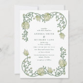 Romantic Garden Floral Wedding Invitation Kaart (Voorkant)
