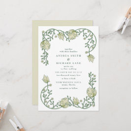 Romantic Garden Floral Wedding Invitation Kaart