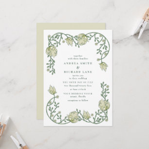 Romantic Garden Floral Wedding Invitation Kaart