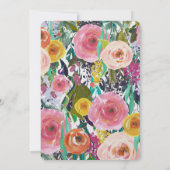 Romantic Garden Floral Wedding Kaart (Achterkant)