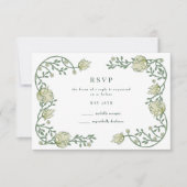 Romantic Garden Floral Wedding RSVP Kaartje (Voorkant)