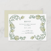 Romantic Garden Floral Wedding RSVP Kaartje (Voorkant / Achterkant)