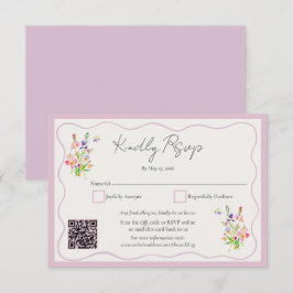 Romantic Garden Floral Wedding  RSVP Kaartje