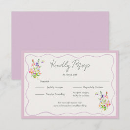 Romantic Garden Floral Wedding  RSVP Kaartje