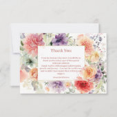 Romantic Garden Florals Sweet Sixteen Bedankkaart (Voorkant)