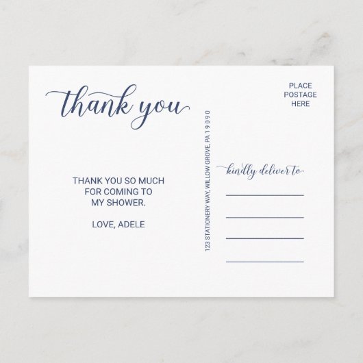 Romantic Garden Hartelijk dank Briefkaart (Achterkant)