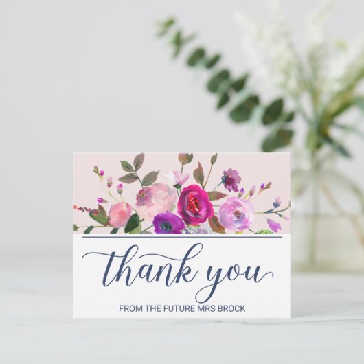 Romantic Garden Hartelijk dank Briefkaart (Staand voorkant)