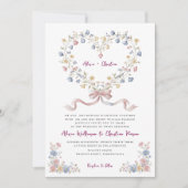 Romantic Garden Heart Wedding invitation Kaart (Voorkant)