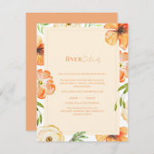 Romantic Garden Peach Floral Wedding Finer Details Informatiekaartje (Voorkant / Achterkant)