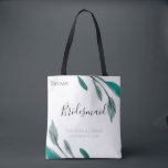 Romantic Garden Persoonlijke bridesmaid Tote Bag<br><div class="desc">Eenvoudige chic waterverf bijkantoren in sage en jade green personalized trouwparty canvas tas. Ontworpen om aan te sluiten bij ons Romantic Garden Wedding Suite Collectie.</div>