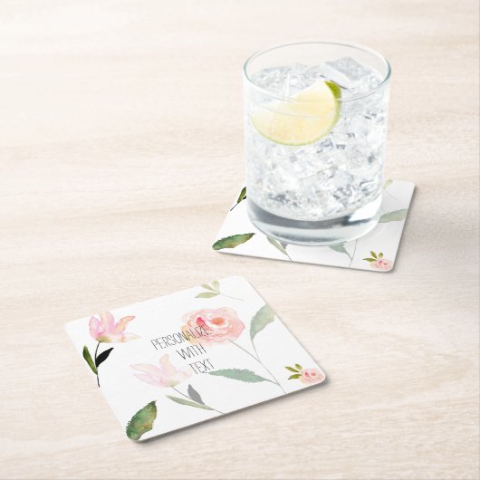 Romantic Garden Waterverf Flowers Kartonnen Onderzetters (Insitu)