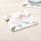 Romantic Garden Waterverf Flowers Kartonnen Onderzetters (Schuin)