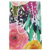 Romantic Garden Waterverf Flowers Medium Cadeauzakje (Voorkant)