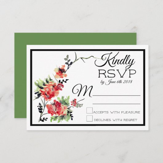 Romantic Garden | Weddenschap RSVP (Voorkant / Achterkant)