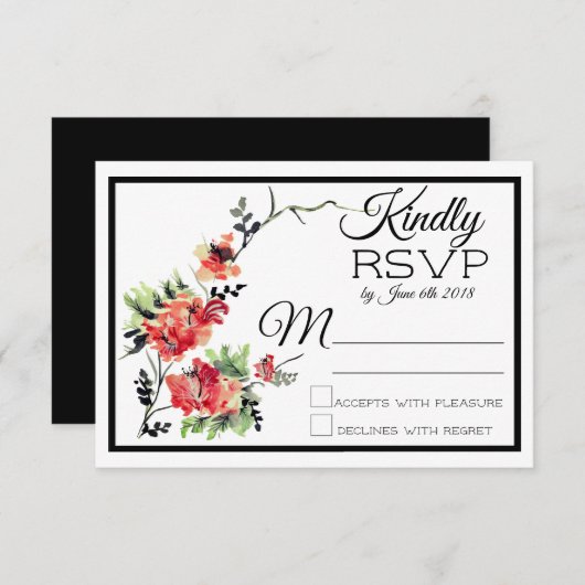 Romantic  Garden | Weddenschap RSVP (Voorkant / Achterkant)