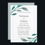 Romantic Garden Wedding Invitation Kaart<br><div class="desc">botanische vertakkingen van de  waterverf in zacht sage en jade green. Pas tekst,  doopvontstijl,  kleur en grootte aan. De achtergrondkleur kan ook worden aangepast.</div>