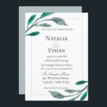 Romantic Garden Wedding Invitation Kaart<br><div class="desc">botanische vertakkingen van de  waterverf in zacht sage en jade green. Pas tekst,  doopvontstijl,  kleur en grootte aan. De achtergrondkleur kan ook worden aangepast.</div>