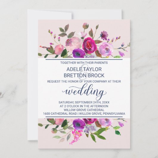 Romantic Garden Wedding Kaart (Voorkant)