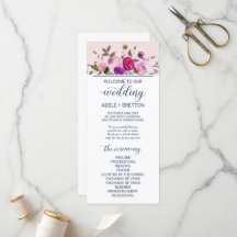 Romantic Garden Wedding Programme