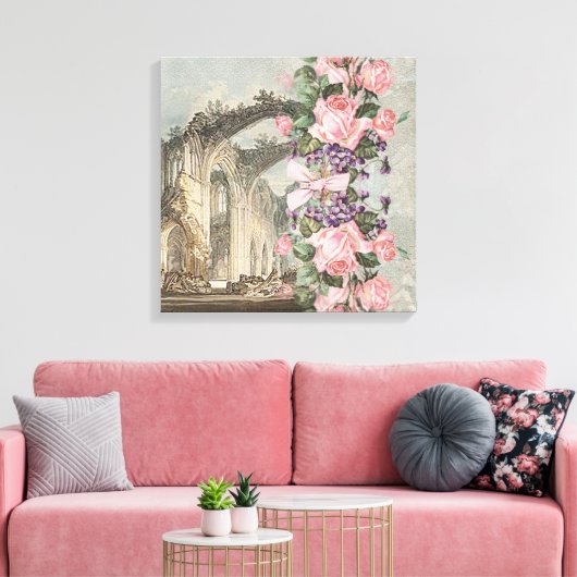 Romantic Garden - Wrapped Canvas (Insitu (Woonkamer))