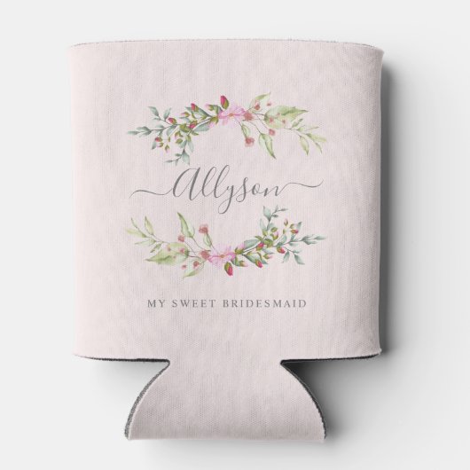 Romantic Garland in Floral Pink for Bridemaid Blikjeskoeler (Achterkant)