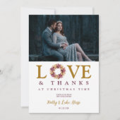 Romantic Garland Love Quote Collage Wedding  Feestdagenkaart (Voorkant)