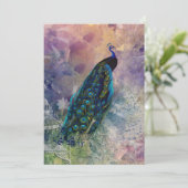 Romantic Gazebo Peacock en Waterverf Kaart (Staand voorkant)