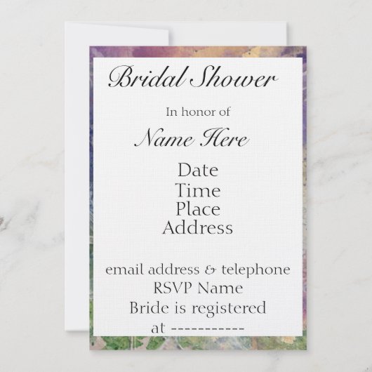 Romantic Gazebo Peacock en Waterverf Kaart (Achterkant)