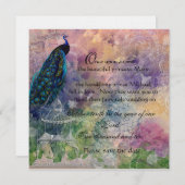 Romantic Gazebo Peacock en Waterverf Save The Date (Voorkant / Achterkant)