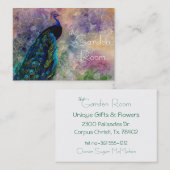 Romantic Gazebo Peacock en Waterverf Visitekaartje (Voorkant / Achterkant)