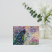 Romantic Gazebo Peacock en Waterverf Visitekaartje (Staand voorkant)