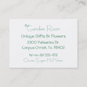 Romantic Gazebo Peacock en Waterverf Visitekaartje (Achterkant)