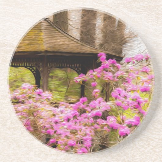 Romantic Gazebo Zandsteen Onderzetter (Voorkant)