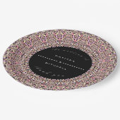 Romantic Geometric Mandala soft roze Black Papieren Bordje (Gekanteld)