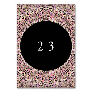 Romantic Geometric Mandala soft roze Black Round Kaart