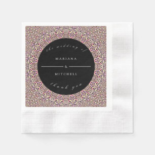 Romantic Geometric Mandala soft roze Black Servet