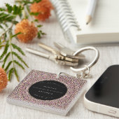 Romantic Geometric Mandala soft roze Black Sleutelhanger (Voorkant Rechts)
