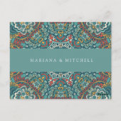 Romantic Geometric Mandala zacht blauw grijs en ro Briefkaart (Achterkant)