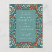 Romantic Geometric Mandala zacht blauw grijs en ro Briefkaart (Voorkant)