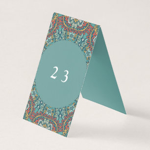 Romantic Geometric Mandala zacht blauw grijs en ro Kaart