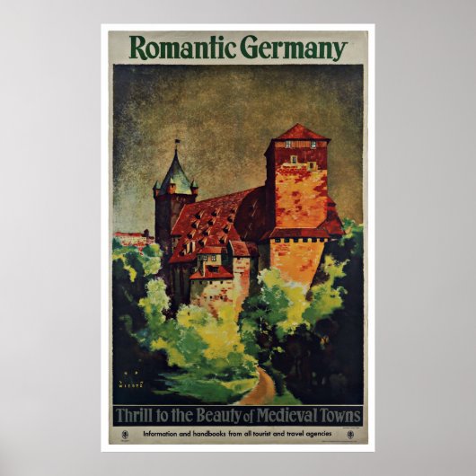 Romantic Germany Vintage Travel Poster (Voorkant)