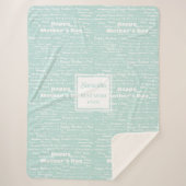 Romantic Gift for Mom Soft Green Script Blanket Sherpa Deken (Voorkant)
