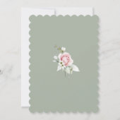 Romantic Girl Baptism Floral Pink Uitnodiging (Achterkant)