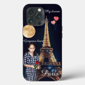 Romantic Girl Eiffel Tower Dream Hoesje-Mate iPhon Case-Mate iPhone Case (Achterkant)
