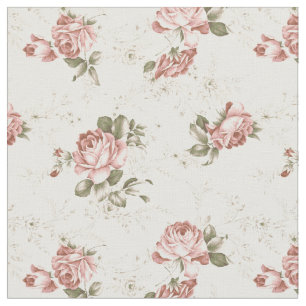 Romantic Girly Blush Rozen - Witte achtergrond Stof