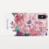 Romantic Girly Pink Waterverf Floral Case-Mate iPhone Case (Achterkant (horizontaal))