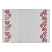 Romantic Glass Cutting Board: Harten en rode rozen Snijplank (Voorkant)